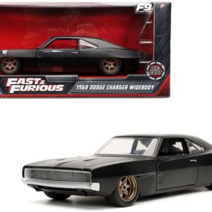 Dom’s 1968 Dodge Charger Widebody Matt Black “Fast & Furious 9 F9” (2021) Movie 1/24 Diecast Model Car by Jada