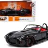 1965 Shelby Cobra 427 S/C Black with Matt Black and Red Stripes and Red Interior “Bigtime Muscle” Series 1/24 Diecast Model Car by Jada