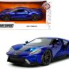 2017 Ford GT Candy Blue with Gray Stripes “Hyper-Spec” Series 1/24 Diecast Model Car by Jada