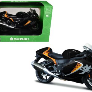 2022 Suzuki Hayabusa Black Metallic 1/12 Diecast Motorcycle Model by Maisto