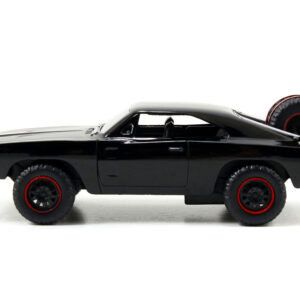 Dom’s Dodge Charger R/T Black with Red Tail Stripe and 1968 Dodge Charger Widebody Matt Black with Bronze Tail Stripe Set of 2 pieces “Fast & Furious” Series 1/32 Diecast Model Cars by Jada