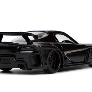 1995 Mazda RX-7 RHD (Right Hand Drive) Black and Black Panther Diecast Figure “The Avengers” “Hollywood Rides” Series 1/32 Diecast Model Car by Jada