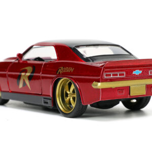 1969 Chevrolet Camaro Dark Red Metallic with Black Top and Robin Diecast Figure “Batman” “Hollywood Rides” Series 1/32 Diecast Model Car by Jada