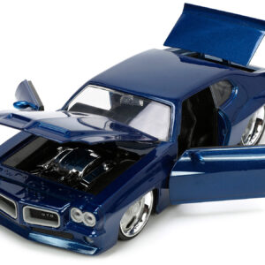 1971 Pontiac GTO Dark Blue Metallic “Bigtime Muscle” Series 1/24 Diecast Model Car by Jada