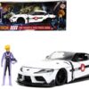 2020 Toyota Supra White and Roy Focker Diecast Figurine “Robotech” “Hollywood Rides” Series 1/24 Diecast Model Car by Jada