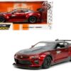 2016 Chevrolet Camaro Widebody “HKS” Candy Red Metallic and Matt Gray Metallic “Bigtime Muscle” Series 1/24 Diecast Model Car by Jada