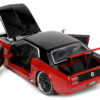 1965 Ford Mustang Custom Red and Black “Bigtime Muscle” Series 1/24 Diecast Model Car by Jada