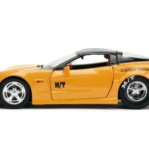 2006 Chevrolet Corvette Yellow with Black Top “Mickey Thompson” “Bigtime Muscle” Series 1/24 Diecast Model Car by Jada