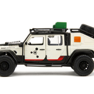 Jeep Gladiator Pickup Truck with Equipment Shell Beige with Graphics “Biosyn Genetics” “Jurassic World Dominion” (2022) Movie “Hollywood Rides” Series 1/32 Diecast Model Car by Jada