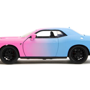 2015 Dodge Challenger SRT Hellcat Pink and Blue “Pink Slips” Series 1/24 Diecast Model Car by Jada