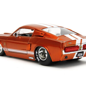 1967 Ford Mustang Shelby GT500 Candy Orange with White Stripes “Bigtime Muscle” Series 1/24 Diecast Model Car by Jada