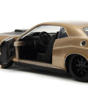 2012 Dodge Challenger SRT8 Gold Metallic with Black Hood “Pink Slips” Series 1/32 Diecast Model Car by Jada