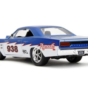 1970 Plymouth Road Runner #938 Candy Blue and White “Bigtime Muscle” Series 1/24 Diecast Model Car by Jada