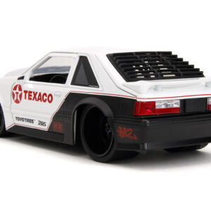 1989 Ford Mustang GT “Texaco” White and Matt Black with Graphics “Bigtime Muscle” Series 1/24 Diecast Model Car by Jada