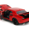 2015 Dodge Challenger Red with Black Stripes and Glenn Diecast Figure “The Walking Dead” (2010-2022) TV Series “Hollywood Rides” Series 1/24 Diecast Model Car by Jada