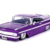 1959 Chevrolet Impala Lowrider Candy Purple with Wire Wheels “Street Low” Series 1/24 Diecast Model Car by Jada