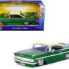 1959 Chevrolet Impala Lowrider Green Metallic with Cream Top and Wire Wheels “Street Low” Series 1/24 Diecast Model Car by Jada