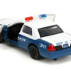 Rick Grimes’ Ford Crown Victoria “Sheriff” Blue and White “The Walking Dead” (2010-2022) TV Series “Hollywood Rides” Series 1/32 Diecast Model Car by Jada