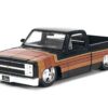 1985 Chevrolet C-10 Pickup Truck Black with Stripes and GM Rally Wheels “Just Trucks” Series 1/24 Diecast Model Car by Jada