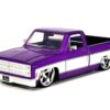 1985 Chevrolet C-10 Pickup Truck Purple Metallic and White with Cartelli Wheels “Just Trucks” Series 1/24 Diecast Model Car by Jada