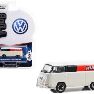 1969 Volkswagen Type 2 Panel Van White with Black and Red Stripes “Hurst Shifters” “Club Vee V-Dub” Series 17 1/64 Diecast Model Car by Greenlight