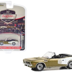 1971 Plymouth Barracuda 383 Convertible Tawny Gold Metallic and White (Lot #1071) Barrett Jackson “Scottsdale Edition” Series 13 1/64 Diecast Model Car by Greenlight