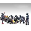 Formula One F1 Pit Crew 7 Figure Set Team Blue Release III for 1/43 Scale Models by American Diorama