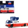 1966 Dodge L600 COE Ramp Truck Red and White with Blue Top “MOPAR” Limited Edition to 8250 pieces Worldwide 1/64 Diecast Model by M2 Machines