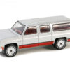 1981 Chevrolet Suburban Silver Metallic and Red “Vintage Ad Cars” Series 10 1/64 Diecast Model Car by Greenlight