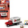 1955 Chevrolet Box Truck Red and White with Building Sign and 3 Beer Kegs with Skid “Acme Beer” 1/87 (HO) Scale Models by Classic Metal Works