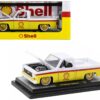 1973 Chevrolet Cheyenne 10 Pickup Truck White and Yellow with Red Stripes “Shell Oil” Limited Edition to 7050 pieces Worldwide 1/24 Diecast Model Car by M2 Machines