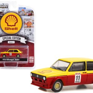 1978 Volkswagen Rabbit #11 Pro Rally Yellow and Red “Shell Oil” “Shell Oil Special Edition” Series 1 1/64 Diecast Model Car by Greenlight