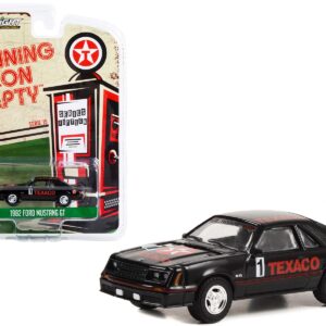 1982 Ford Mustang GT #1 Black “Texaco” “Running on Empty” Series 15 1/64 Diecast Model Car by Greenlight