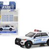 2020 Ford Police Interceptor Utility White “New York City Police Dept (NYPD)” with NYPD Squad Number Decal Sheet “Hot Pursuit – Hobby Exclusive” Series 1/64 Diecast Model Car by Greenlight