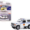 1996 Ford Bronco XL White “FBI Police (Federal Bureau of Investigation Police)” “Hot Pursuit” Special Edition 1/64 Diecast Model Car by Greenlight