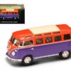 1962 Volkswagen Microbus Van Bus Orange/Purple 1/43 Diecast Car by Road Signature