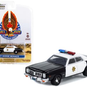 1977 Dodge Monaco Police Black and White “County Sheriff’s Department” “Fall Guy Stuntman Association” Hollywood Special Edition 1/64 Diecast Model Car by Greenlight