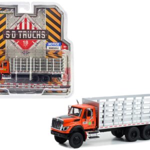 2017 International WorkStar Platform Stake Truck Orange “Garden State Parkway Authority” “S.D. Trucks” Series 18 1/64 Diecast Model Car by Greenlight