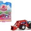 1950 Ford 8N Tractor with Front Loader Blue and Red “Down on the Farm” Series 8 1/64 Diecast Model by Greenlight