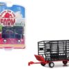 Bale Throw Wagon Black and Red “Down on the Farm” Series 8 1/64 Diecast Model by Greenlight