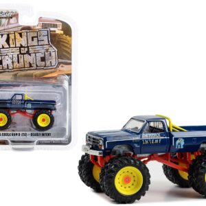 1986 Dodge Ram D-250 Monster Truck Dark Blue “Deadly Intent” “Kings of Crunch” Series 13 1/64 Diecast Model Car by Greenlight