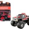 1974 Ford F-250 Monster Truck “Firestone” Black and Red “ACME Exclusive” 1/64 Diecast Model Car by Greenlight for ACME