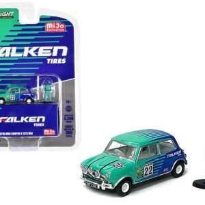 1967 Austin Mini Cooper S 1275 MKI RHD (Right Hand Drive) #22 “Falken Tires” and Driver Figure Limited Edition to 3300 pieces Worldwide 1/64 Diecast Model Car by Greenlight