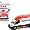 2017 Ford Transit LWB High Roof Van White and Blue with Red Top “BFGoodrich” “Route Runners” Series 4 1/64 Diecast Model Car by Greenlight