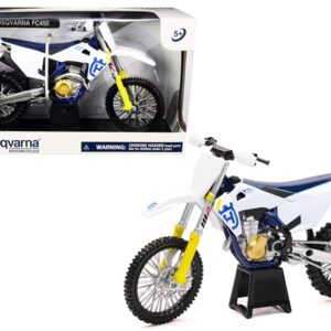 Husqvarna FC450 White and Blue 1/12 Diecast Motorcycle Model by New Ray