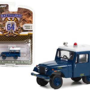 1971 Jeep DJ-5 “U.S. Air Force Air Police” Blue with White Top “Battalion 64” Series 3 1/64 Diecast Model Car by Greenlight