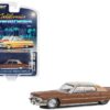 1973 Cadillac Sedan DeVille Dark Brown Metallic with Light Brown Pinstripes and White Top “California Lowriders” Series 4 1/64 Diecast Model Car by Greenlight