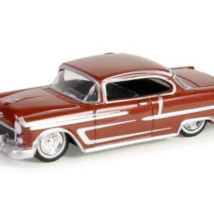 1955 Chevrolet Bel Air Lowrider Red Metallic and Silver “California Lowriders” Series 5 1/64 Diecast Model Car by Greenlight