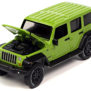 2013 Jeep Wrangler Unlimited Moab Edition Gecko Green “Sport Utility” Limited Edition 1/64 Diecast Model Car by Auto World