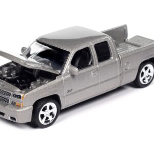 2006 Chevrolet Silverado SS Pickup Truck Silver Birch Metallic “Muscle Trucks” Series 1/64 Diecast Model Car by Auto World